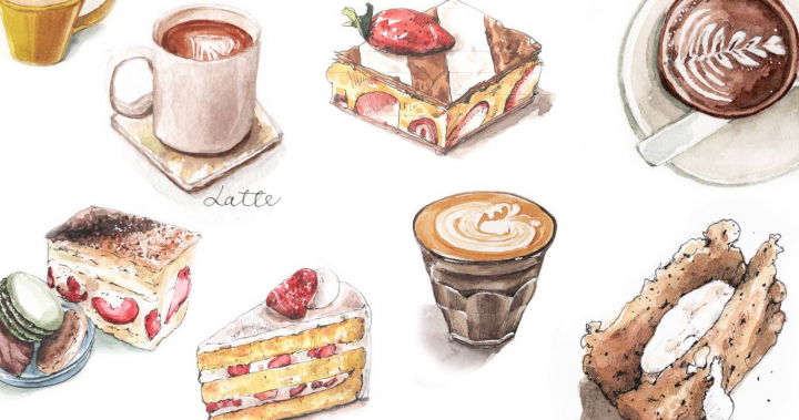 紙上咖啡店開張！雪莉的午茶繪畫課